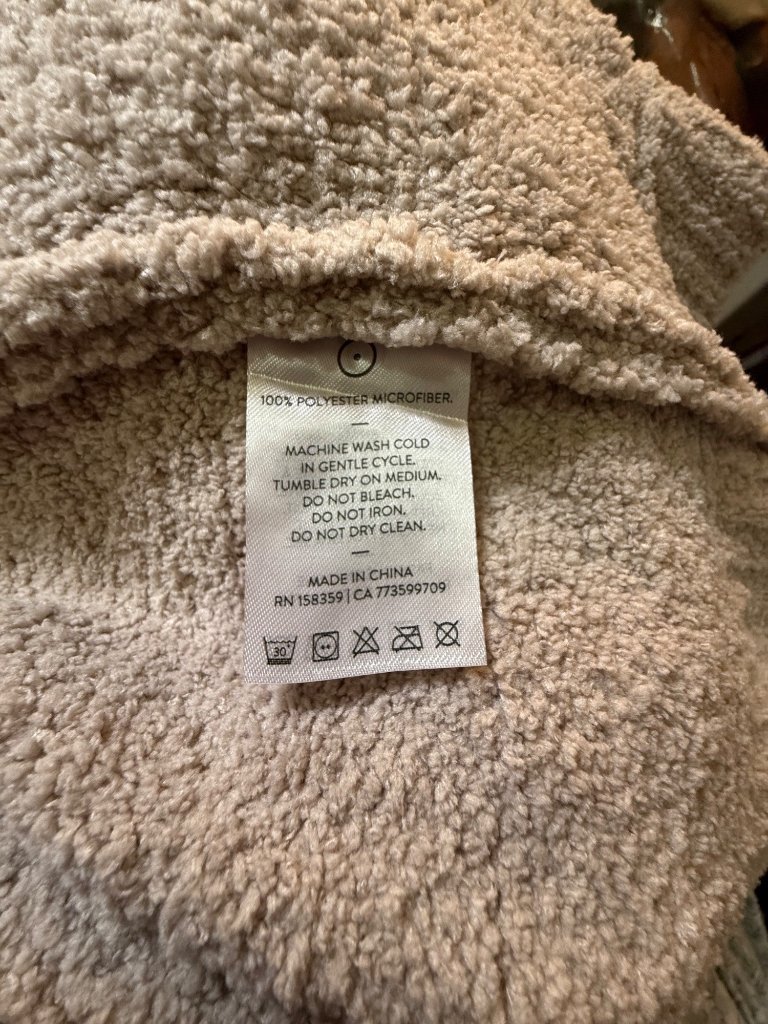 Sunday Citizen Cozy Hooded Blanket Sweatshirt Zip Up Beige One Size Nwt Fall — image 7 of 7